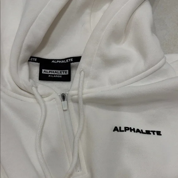 Alphalete White Cropped Zip Hoodie - Picture 2 of 3